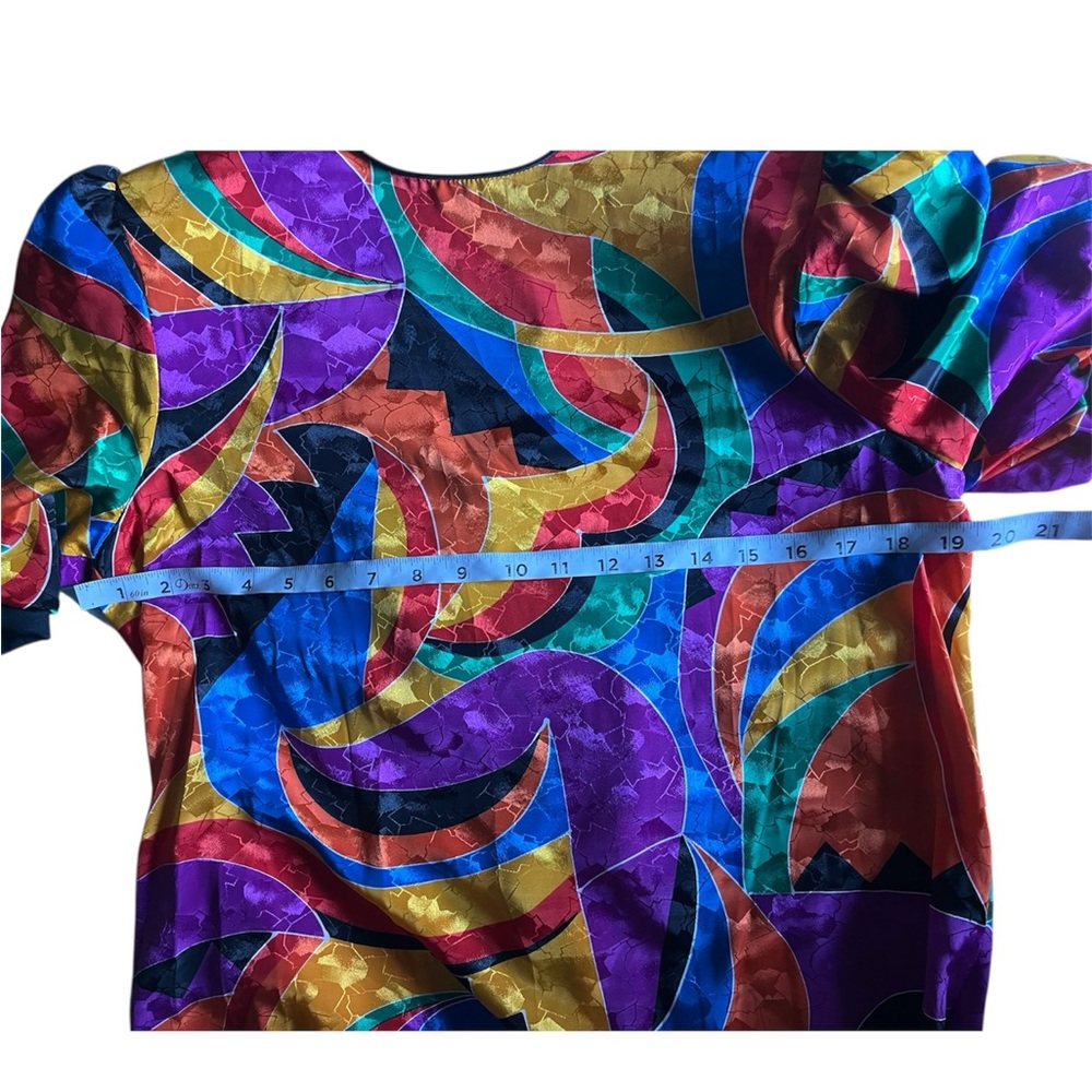 Vintage Toni Petite 8P Geometric Abstract Sheath Dress 80s 90s Retro - Picture 6 of 8
